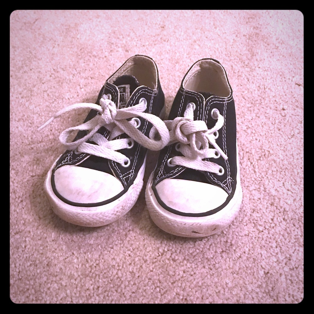 Baby Boy Converse - Black Low Top
